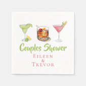 Serviette En Papier Margarita Old Fashioned Cosmo Shower Couple (Devant)