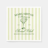 Serviette En Papier Margaritas et Matrimony Vert rayé (Devant)