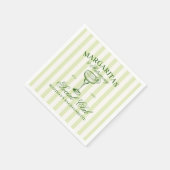 Serviette En Papier Margaritas et Matrimony Vert rayé (Coin)
