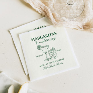 Serviette En Papier Margaritas & Mariage Bachelorette Week-end