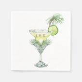 Serviette En Papier Margaritas Mariage tropical Cocktail (Devant)