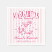 Serviette En Papier Margaritas modernes rétro et Bach strié de mariage (Devant)