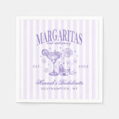 Serviette En Papier Margaritas modernes rétro et Bach strié de mariage (Devant)