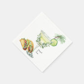 Serviette En Papier Margaritas & Tacos Wedding shower tropical (Coin)