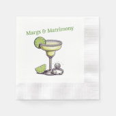 Serviette En Papier Marges et mariage (Devant)