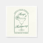 Serviette En Papier Marges et mariage (Devant)