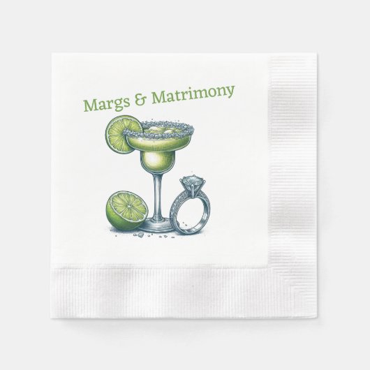 Serviette En Papier Marges et mariage (Devant)