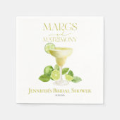 Serviette En Papier Marges et mariage | Fête des mariées aquarelle (Devant)