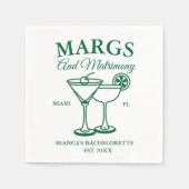 Serviette En Papier Marges et Matrimony Beach Bachelorette party (Devant)