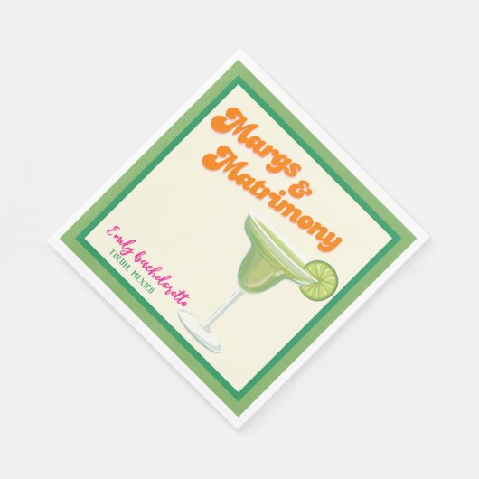 Serviette En Papier Marges & Mariage Bachelorette Week-end (Coin)