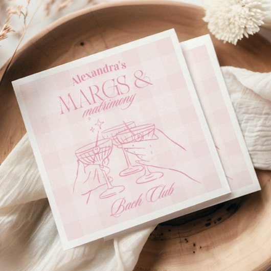 Serviette En Papier Marges Roses Et Bachelorette De Mariage