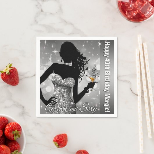 Serviette En Papier Margie Bling Bombshell Sparkday | ARGENT (En situation)