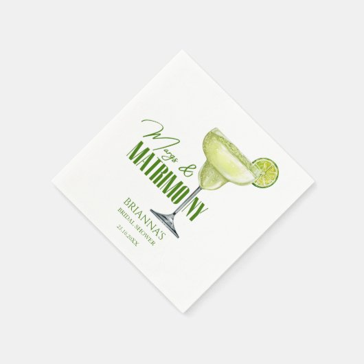 Serviette En Papier Margs et mariage douche de mariée monogrammée (Coin)