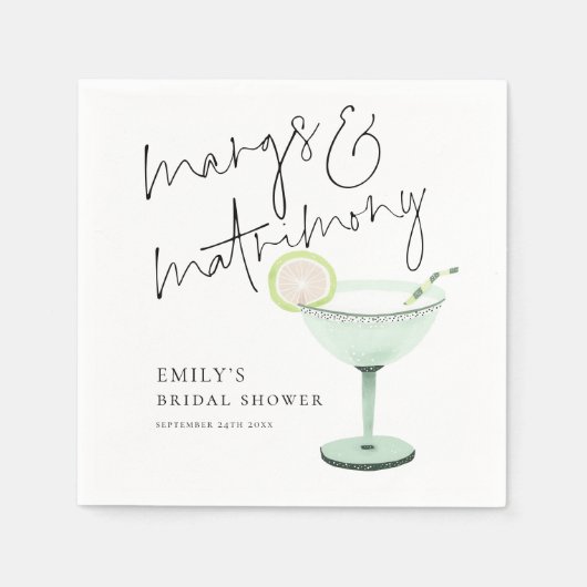 Serviette En Papier Margs et Matrimony Fête de Mariage Margarita (Devant)