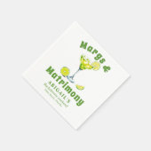 Serviette En Papier Margs & Matrimony cocktail chaux vert bachelorette (Coin)