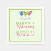 Serviette En Papier Margs & Matrimony Rétro Vert Citron Shower de Mari (Devant)