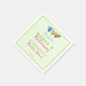 Serviette En Papier Margs & Matrimony Retro Vert Lime Shower de Mariag (Coin)