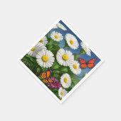 Serviette En Papier Marguerite Et Papillons Artsy (Coin)