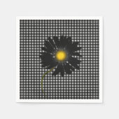 Serviette En Papier marguerite noire sur en vichy arrière - plan (Devant)