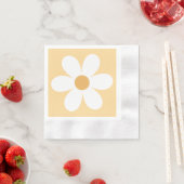 Serviette En Papier Marguerite rétro jaune boho (En situation)