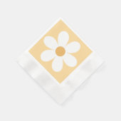 Serviette En Papier Marguerite rétro jaune boho (Coin)