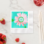 Serviette en papier Marguerite Rose (En situation)