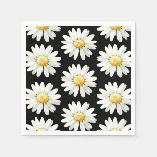 Serviette En Papier Marguerites à points jaunes