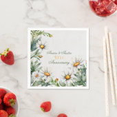 Serviette En Papier Marguerites blanches du 5e anniversaire du Mariage (En situation)