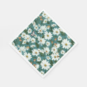 Serviette En Papier Marguerites blanches et papillons (Coin)