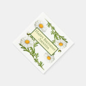Serviette En Papier Marguerites Coupées Élégantes (Coin)