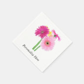 Serviette En Papier Marguerites roses (Coin)