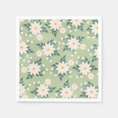 Serviette En Papier Marguerites sur l'Arrière - plan vert Pastel (Devant)