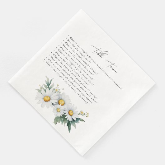 Serviette En Papier marguerites trivia de table mariage (Coin)