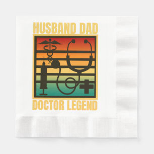 Serviette En Papier Mari papa docteur légende