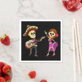 Serviette En Papier Mariachi Dancing Couple Day of Dead (En situation)