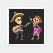 Serviette En Papier Mariachi Dancing Couple Day of Dead (Devant)