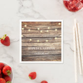 Serviette En Papier Mariage à cordes de bois rustique (En situation)