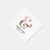 Serviette En Papier Mariage à huile d'or Rose classique (Coin)