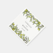 Serviette En Papier Mariage à la branche d'olive moderne (Coin)