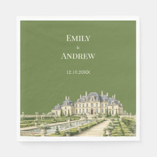 Serviette En Papier Mariage à la Campagne du Manoir Anglais Olive 