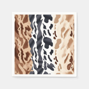 Serviette En Papier Mariage à la ferme Imprimé cuir de vache