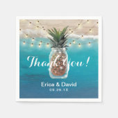 Serviette En Papier Mariage à la plage tropicale Mason Jar (Devant)