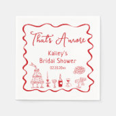 Serviette En Papier Mariage à l'Amore Shower dessiné à la main (Devant)