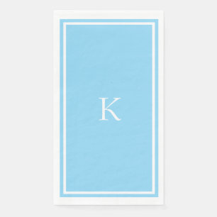 Serviette En Papier Mariage à l'initiale bleu clair de la douche nupti