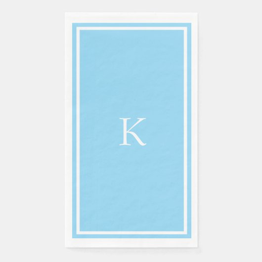 Serviette En Papier Mariage à l'initiale bleu clair de la douche nupti (Devant)