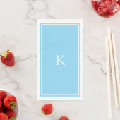 Serviette En Papier Mariage à l'initiale bleu clair de la douche nupti (En situation)