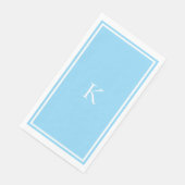 Serviette En Papier Mariage à l'initiale bleu clair de la douche nupti (Coin)