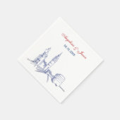 Serviette En Papier Mariage à Londres (Coin)