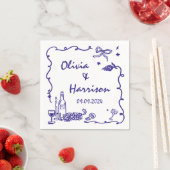 Serviette En Papier Mariage à main blanche (En situation)