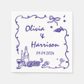 Serviette En Papier Mariage à main blanche (Devant)